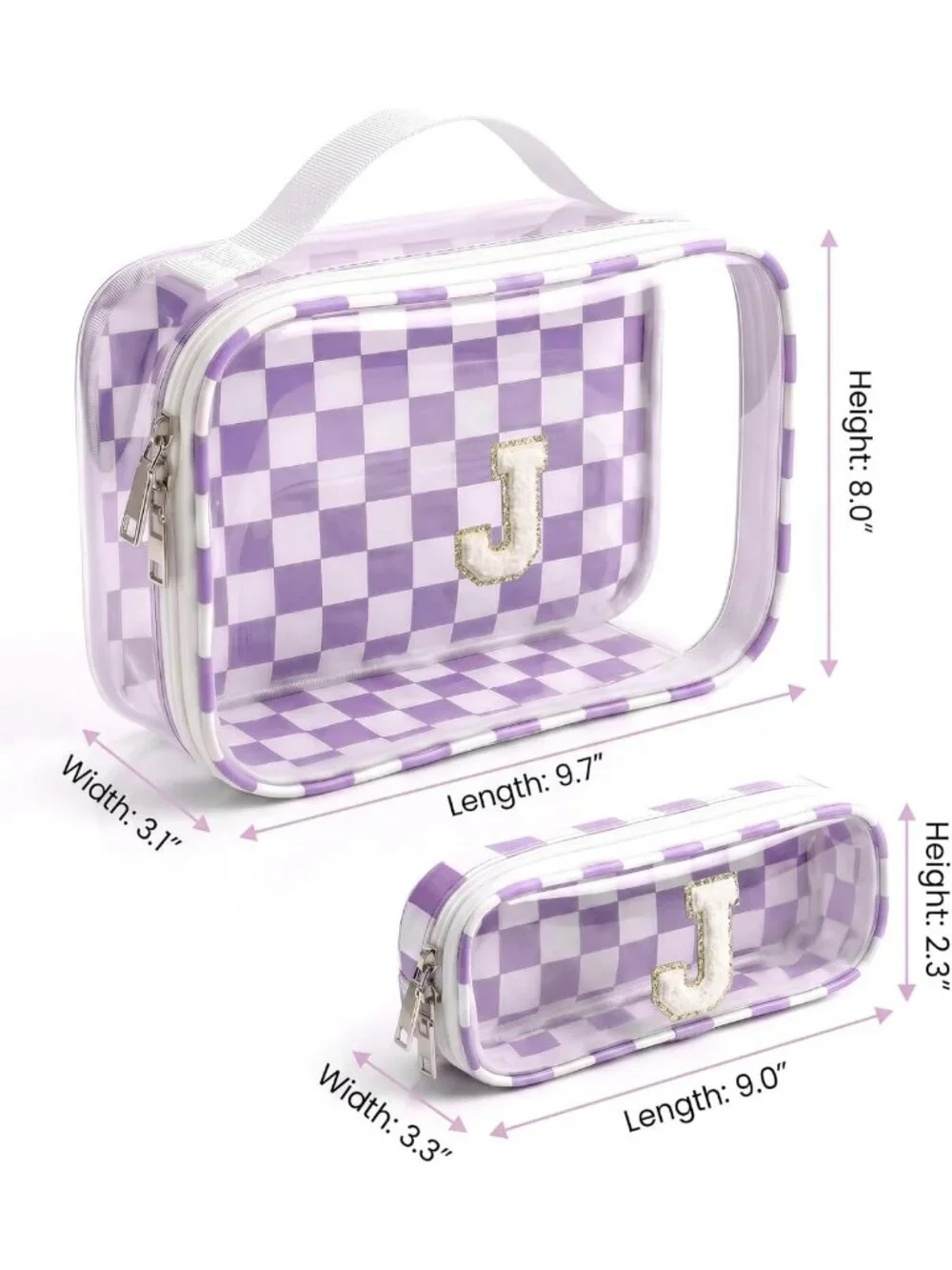 Personalized Makeup Bag Set for Women - Monogrammed Cosmetic Pouches, Gift for